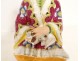 Bayeux porcelain bottle Chinese magot seated woman dog Langlois 19th century