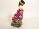 Bayeux porcelain bottle Chinese magot seated woman dog Langlois 19th century