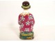 Bayeux porcelain bottle Chinese magot seated woman dog Langlois 19th century