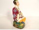 Bayeux porcelain bottle Chinese magot seated woman dog Langlois 19th century