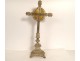 Altar crucifix cross Christ bronze gilded silvered Pascal Lamb 19th century