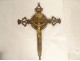 Processional cross crucifix Christ Virgin silvered gilded bronze 19th century