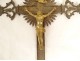 Processional cross crucifix Christ Virgin silvered gilded bronze 19th century