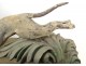 Large wooden sculpture Saint-Hubert P. Guibé hunting dogs altarpiece 190cm 19th