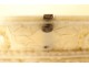 Box cigarette case carved bone Canton characters landscapes China 19th century