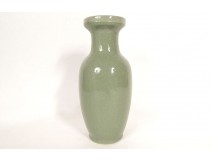 Chinese celadon green porcelain baluster vase China late 19th century