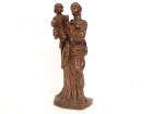 Sculpture statue Vierge à l'Enfant Jésus buis sculpté 40cm fin XVIIIème