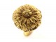 Seal stamp gilded bronze hand ring flowers Delbrouck late 19th century