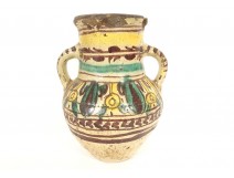 Jar jug Qolla Qallaline Tunisia Tunis polychrome earthenware 19th century