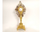 Ostensoir monstrance bronze doré grappes raisins épis blé XIXème siècle