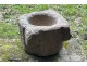 Old granite holy water stoup with ears, Brittany, 13th century