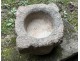 Old granite holy water stoup with ears, Brittany, 13th century