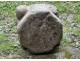 Old granite holy water stoup with ears, Brittany, 13th century