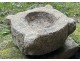 Old granite holy water stoup with ears, Brittany, 13th century