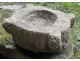 Old granite holy water stoup with ears, Brittany, 13th century