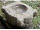 Old granite holy water stoup with ears, Brittany, 13th century