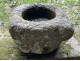 Old granite holy water stoup with ears, Brittany, 13th century