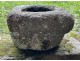 Old granite holy water stoup with ears, Brittany, 13th century