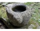 Old granite holy water stoup with ears, Brittany, 13th century