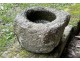 Old granite holy water stoup with ears, Brittany, 13th century