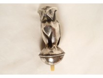 Service bell switch silver bronze owl Art Deco 20th century