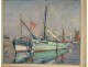 HST marine painting Gaston Leenaerts fishing boats port Concarneau 20th century