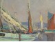 HST marine painting Gaston Leenaerts fishing boats port Concarneau 20th century