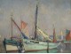 HST marine painting Gaston Leenaerts fishing boats port Concarneau 20th century