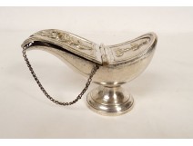 Shuttle incense burner silver plated bronze spoon church mass vase flowers 19th century