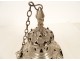 Neo-gothic incense burner solid silver Minerva metal chains church 19th century