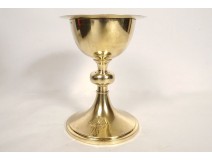 Chalice paten agent vermeil Minerva Henri Nesme cross case PB 409gr 20th century