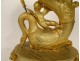 Restoration clock gilded bronze porcelain Sèvres Love swan dolphin 19th century