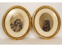 2 daguerreotype photos military portraits Serres Prytanée La Flèche 19th century