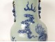 White blue porcelain baluster vase China Buddhist lions dogs Fô XIXth