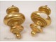 Pair of gilded wood decorative curtain tiebacks 19th