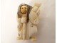 Netsuke Katabori witch swivel head ivory Japan signed Gyokuzan 19th century