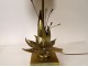 Maison Charles lamp, gilded bronze, exotic flower, 20th century design lampshade