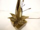 Maison Charles lamp, gilded bronze, exotic flower, 20th century design lampshade