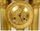  Large portico clock regulator gilded bronze columns 1st Empire 19th century