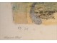 Abstract Composition lithograph F.Baron 20th-Renouard