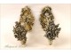 Pair of curtain tiebacks bronze Flowers Foliage 19th