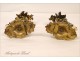 Pair of curtain tiebacks bronze Flowers Foliage 19th