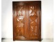 Louis XIII cabinet door, carved walnut and decorated with diamond points, seventeenth