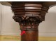 Column carved oak, acanthus leaves, nineteenth