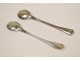 Pair of salt spoons, silver plated, signed Christofle twentieth