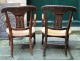 Pair of armchairs carved cherry wood and straw, nineteenth