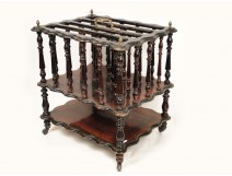 Magazine rack or partitions Rosewood and ebonized wood, Napoleon III nineteenth