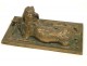 Golden Bronze Sculpture Hunting Dog Spaniel 19th