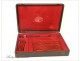 Christofle flatware Box Leather Gold Brass 20th