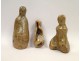 Lot 3 Characters sandstone sculpture Vintage Design Lodereau 1970